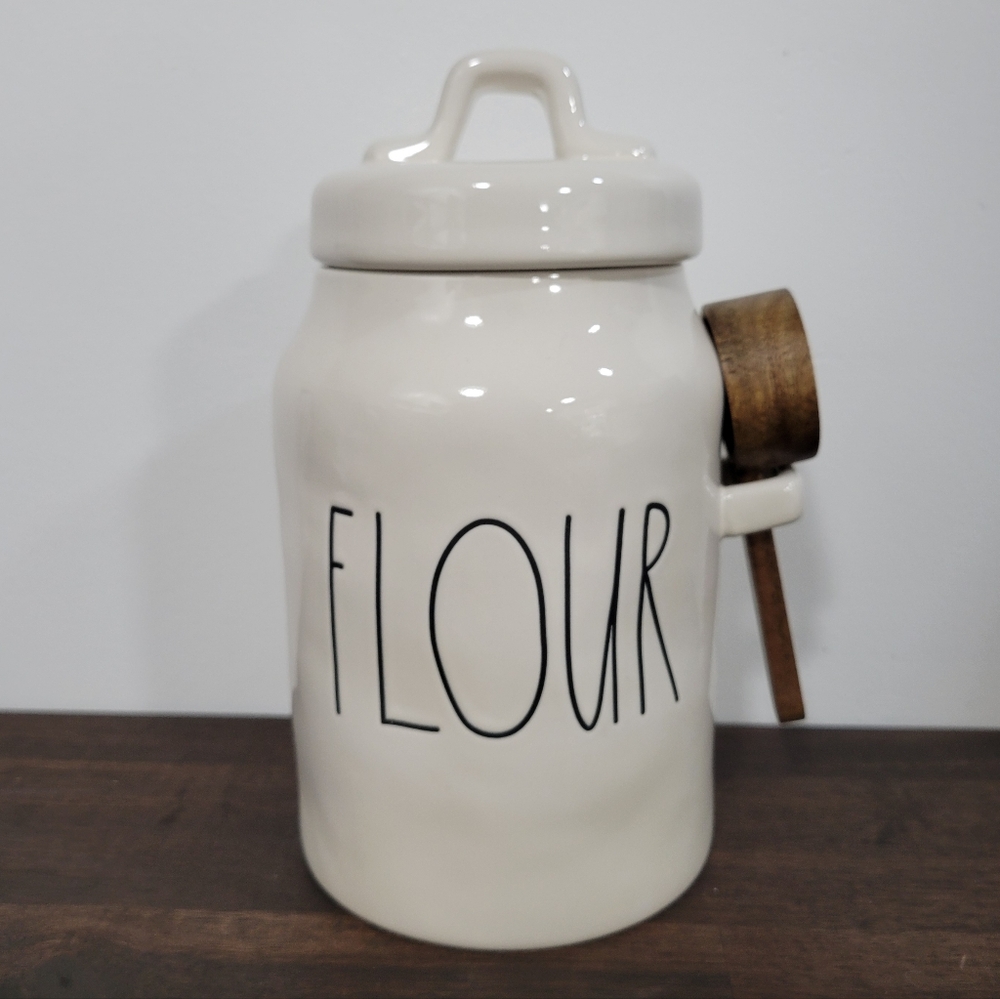 Rae Dunn Flour Canister with Wooden Scoop